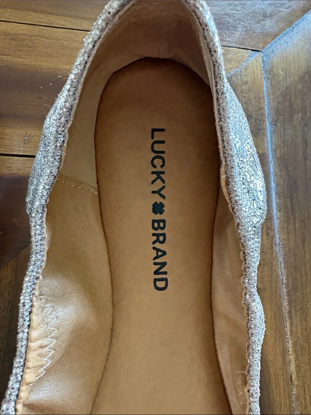 Lucky Brand Women's Metallic Silver Ballet Flats Size 9.5